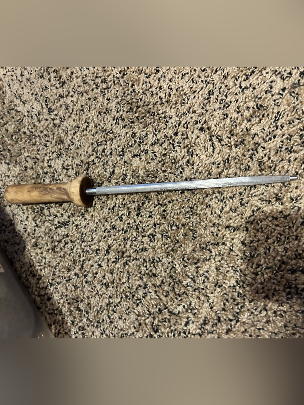 Vtg Knife Sharpening Honing Steel Rod Wood Handle 14” Japan 1960